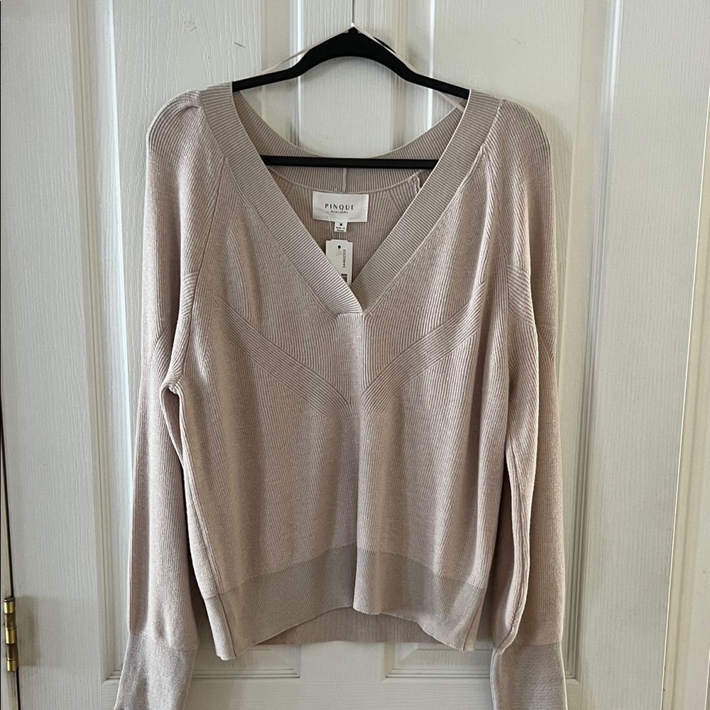 Women's V-Neck Sweater - Cream